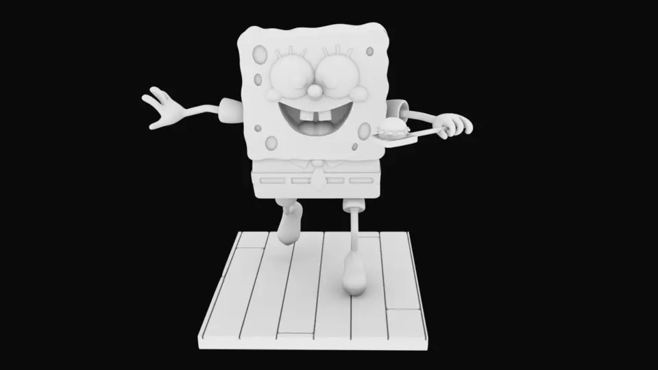 Sponge Bob separeted parts for 3D printing STL 3D print model_0