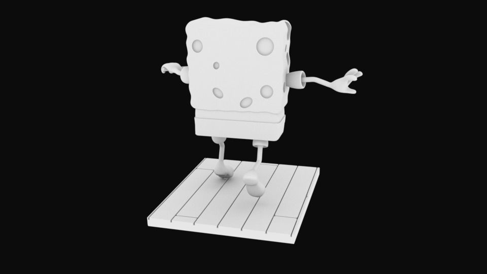 Sponge Bob separeted parts for 3D printing STL 3D print model_4