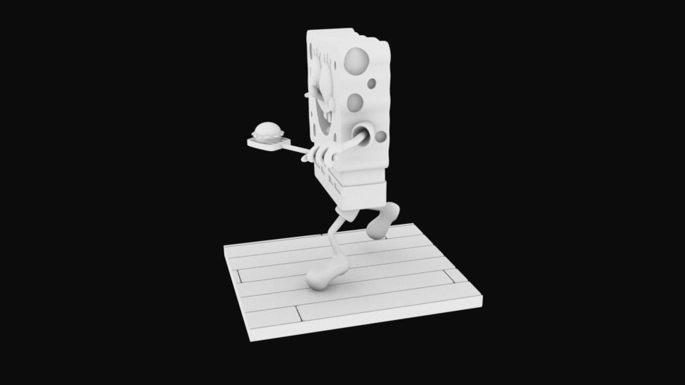 Sponge Bob separeted parts for 3D printing STL 3D print model_2