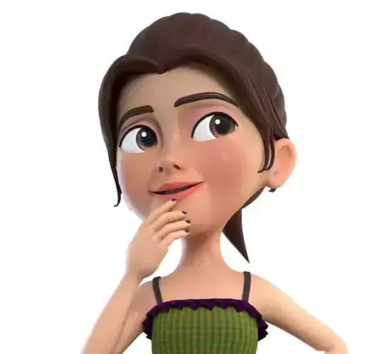 olivia cartoon girl rigged Maya