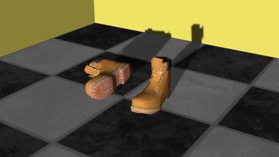 Boots pair of Free low-poly 3D model_0