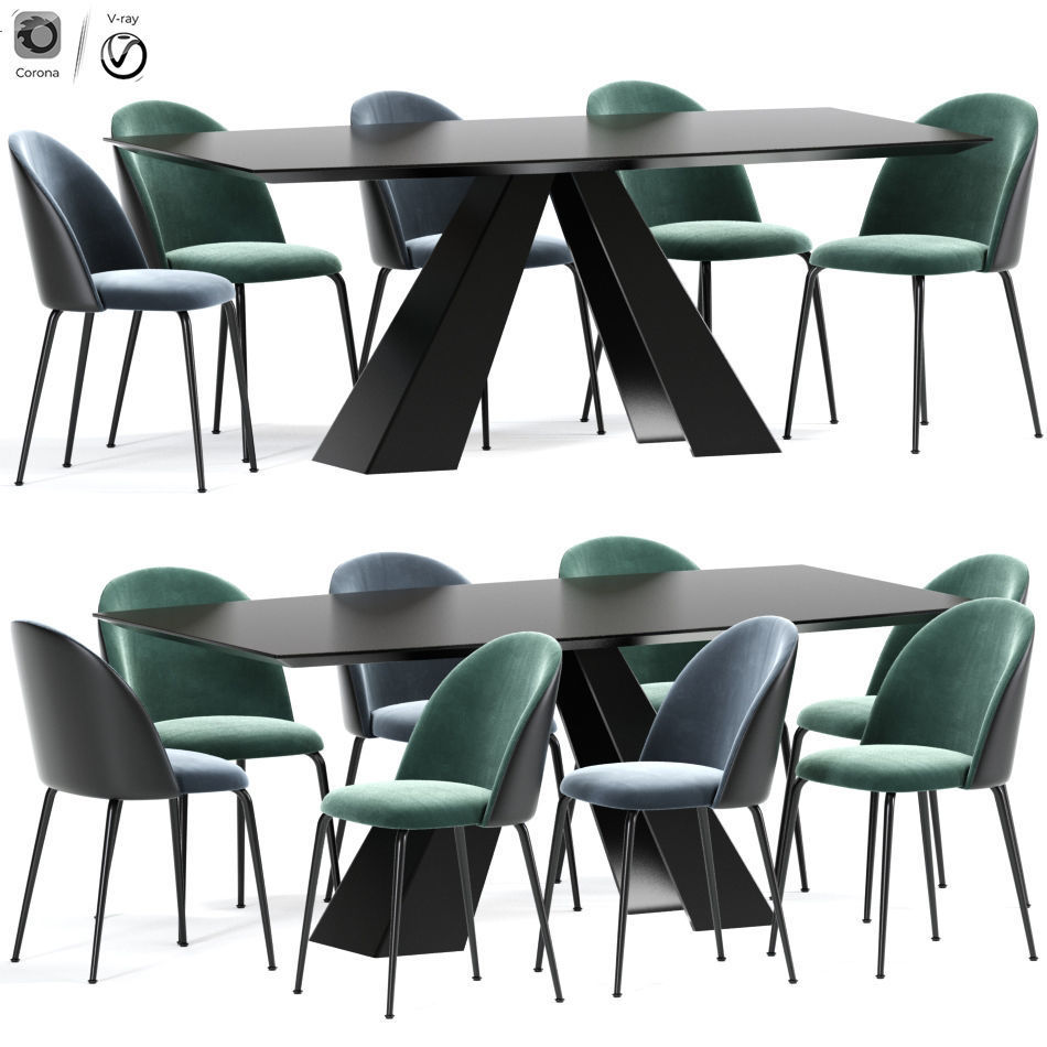 Cloyd Upholstered Side Chair Table 3D model_1
