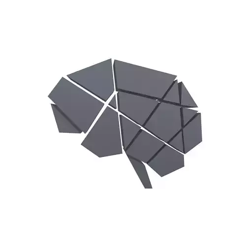 Brain Symbol v1 005 Low-poly 3D model