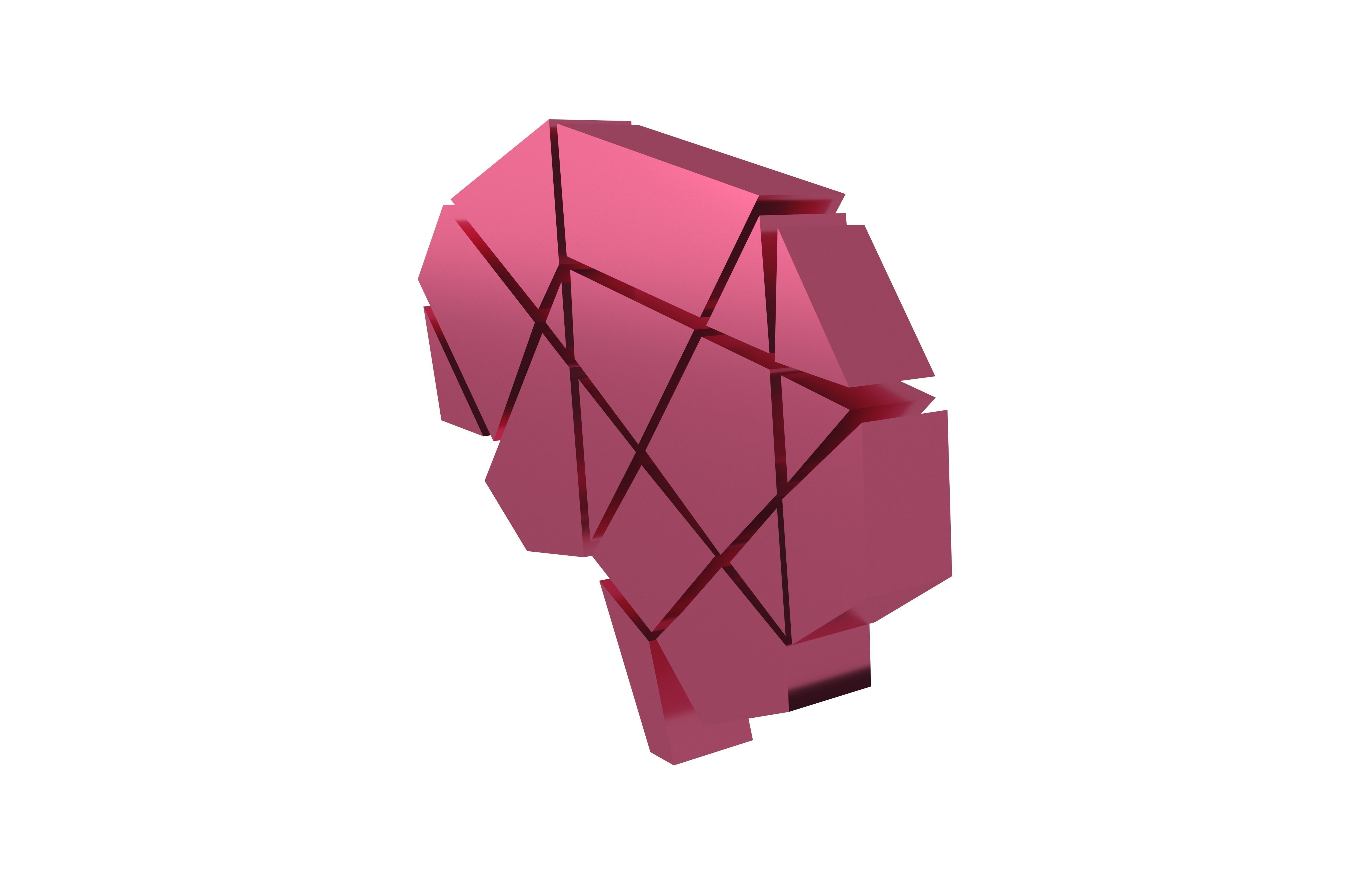 Brain Symbol v1 006 Low-poly 3D model_1