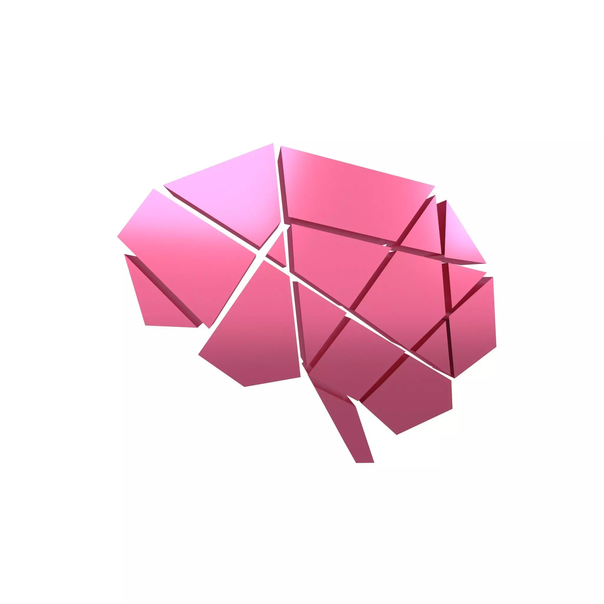 Brain Symbol v1 006 Low-poly 3D model_0