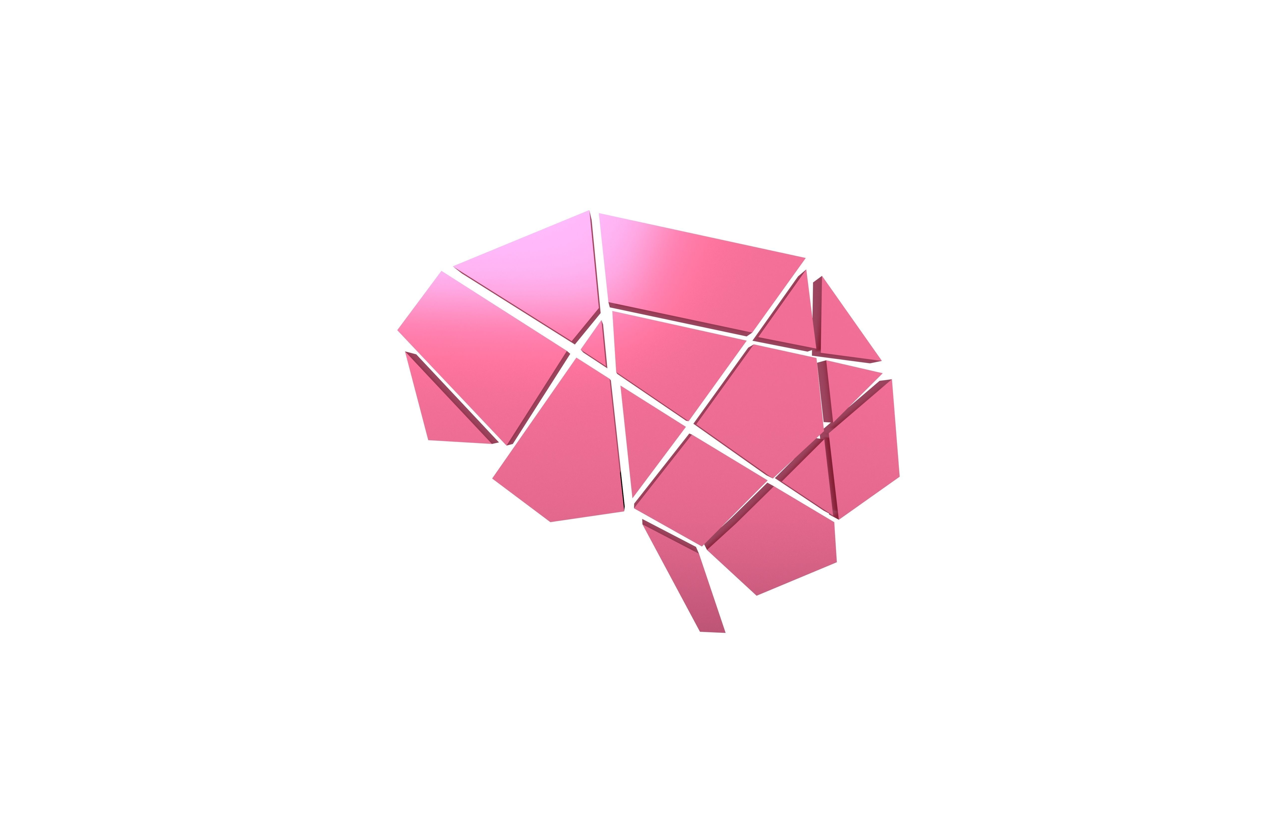 Brain Symbol v1 006 Low-poly 3D model_2