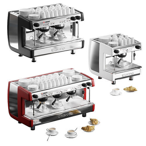 Casadio Undici coffee machines with croissants - 3 models 3D model