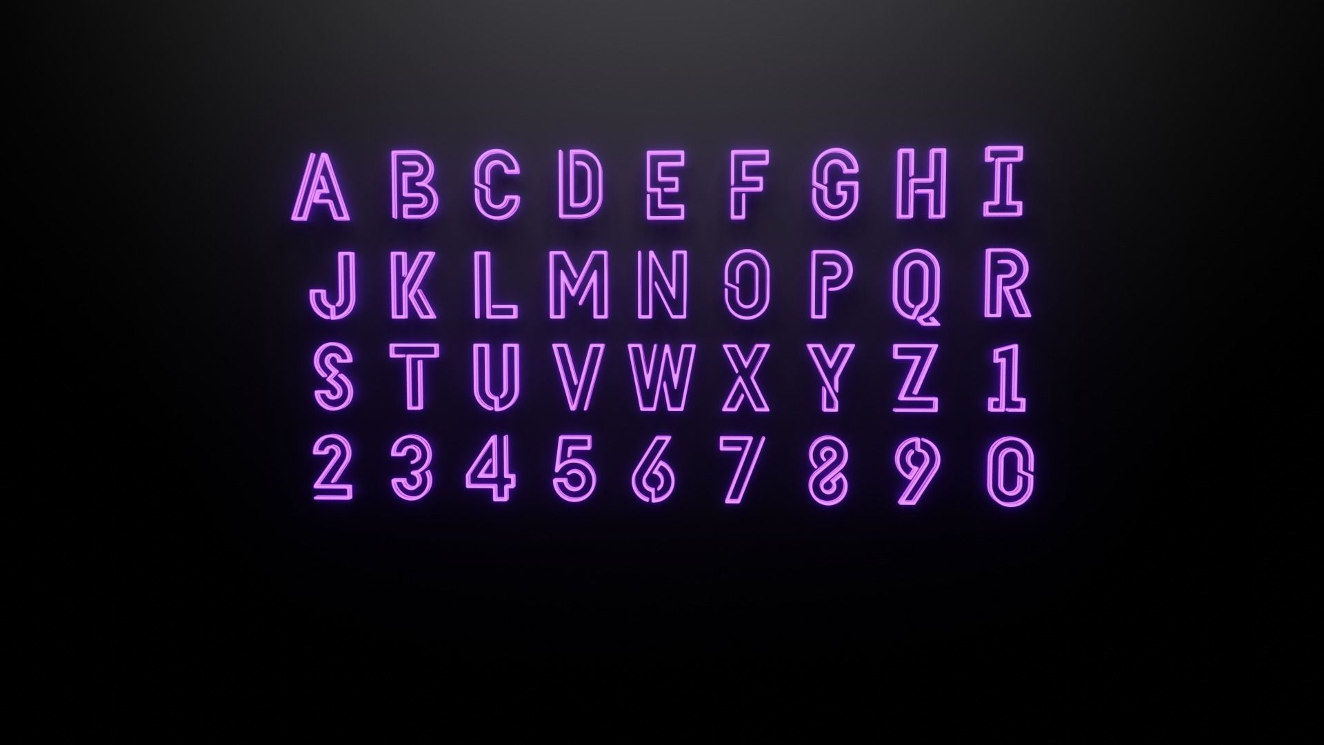 Neon Alphabets and numbers 3D model_5