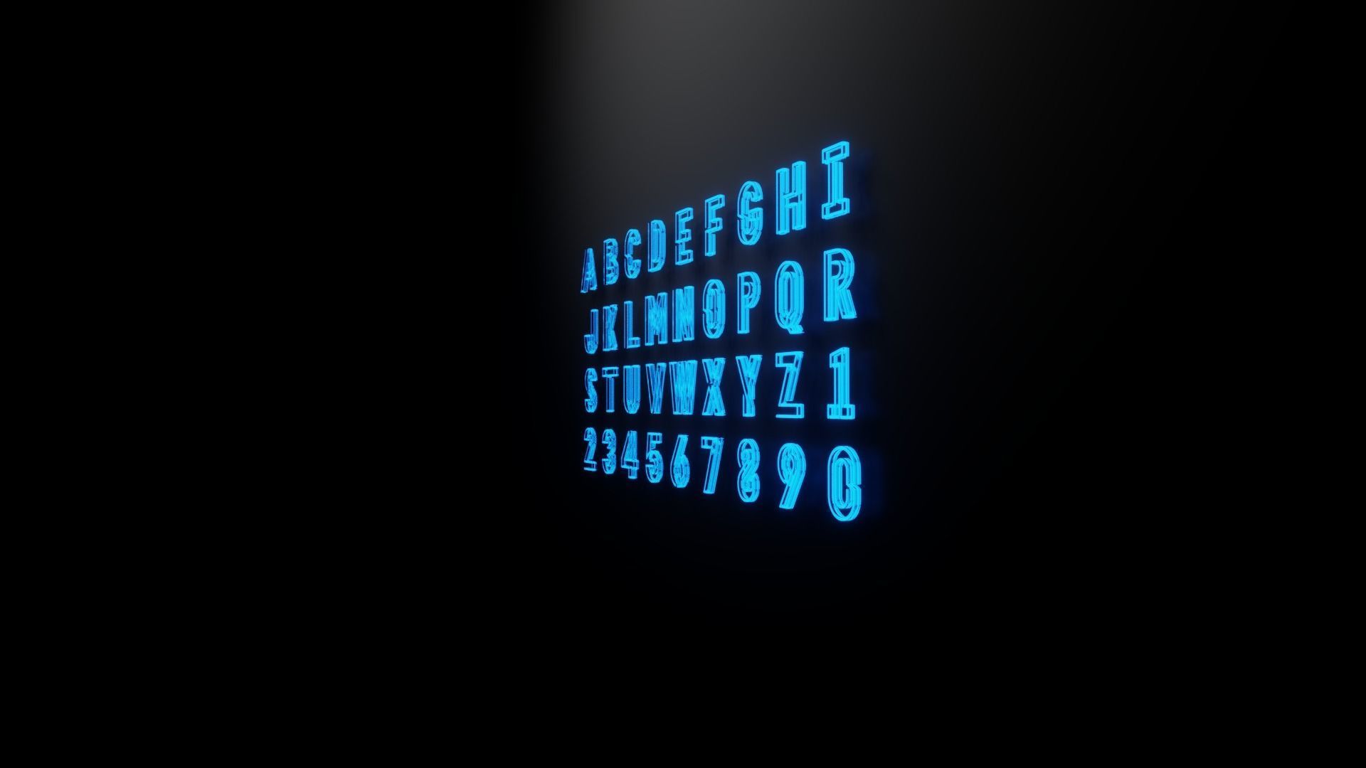 Neon Alphabets and numbers 3D model_9