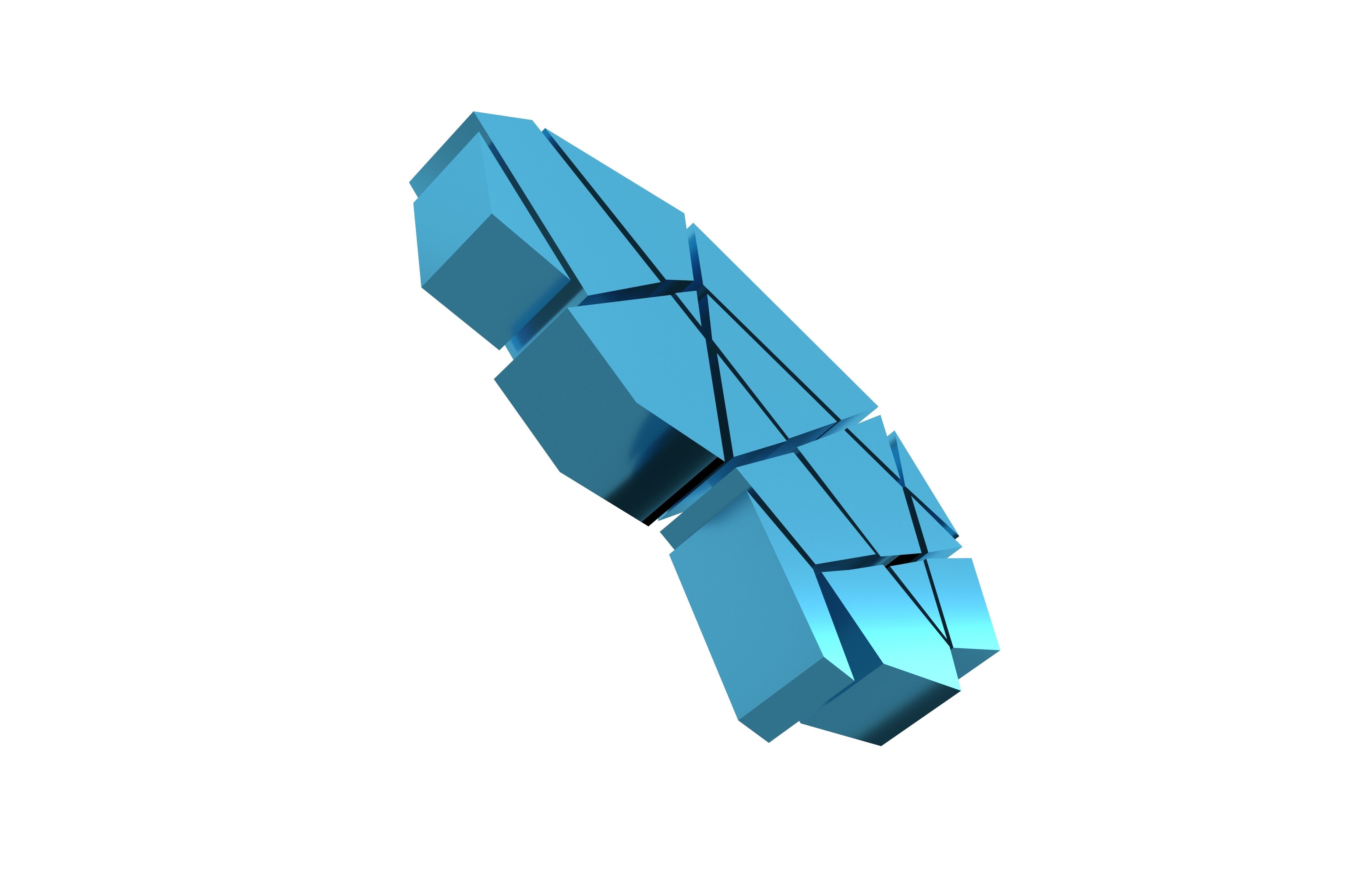 Brain Symbol v1 008 Low-poly 3D model_3