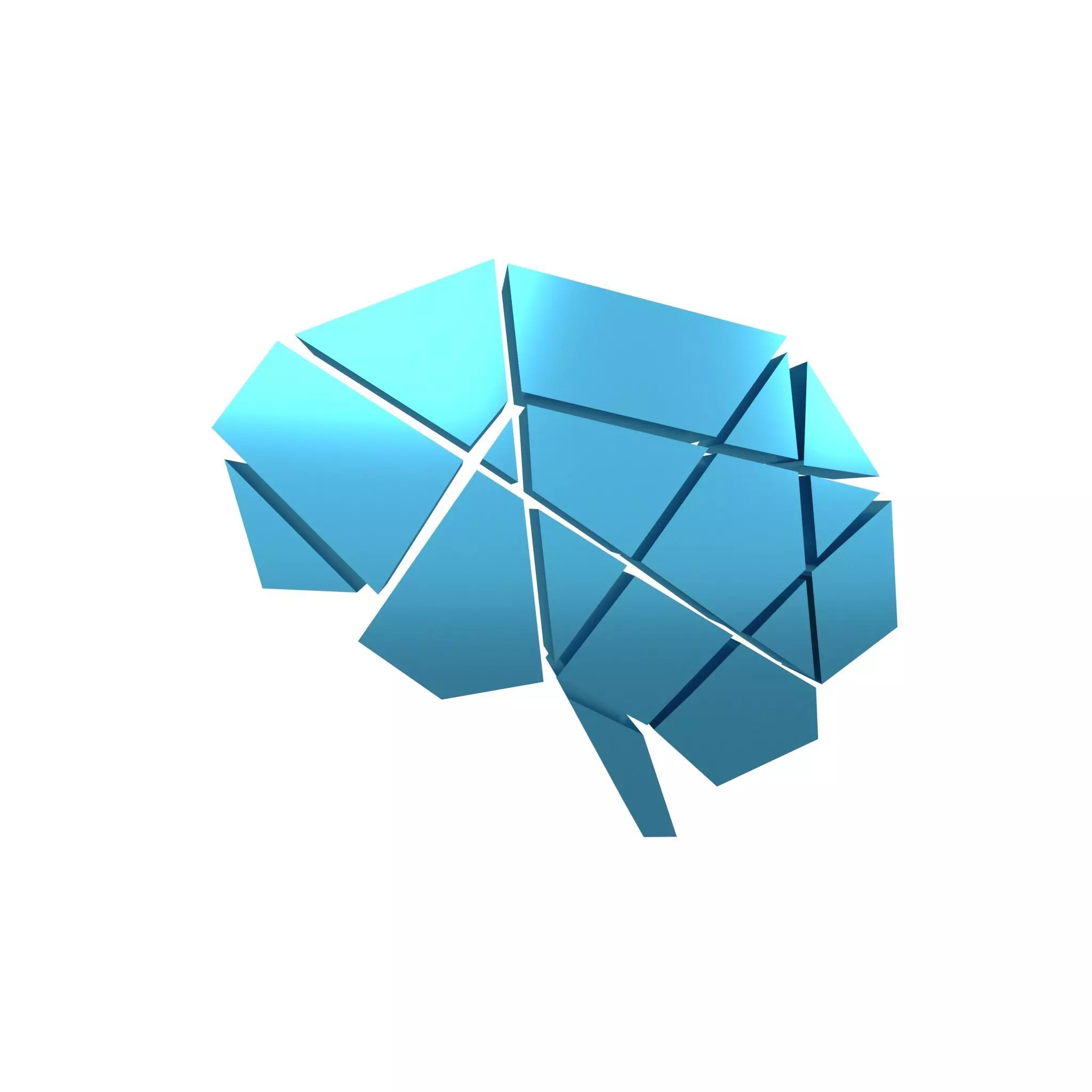 Brain Symbol v1 008 Low-poly 3D model_0