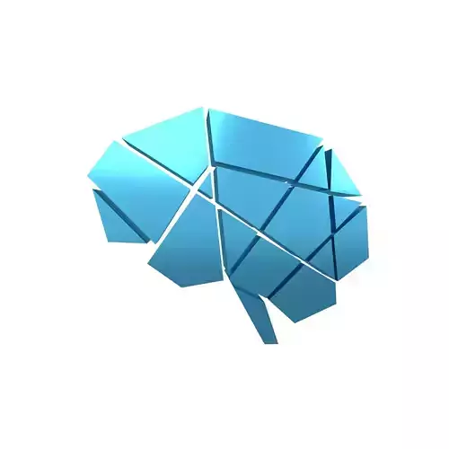 Brain Symbol v1 008 Low-poly 3D model