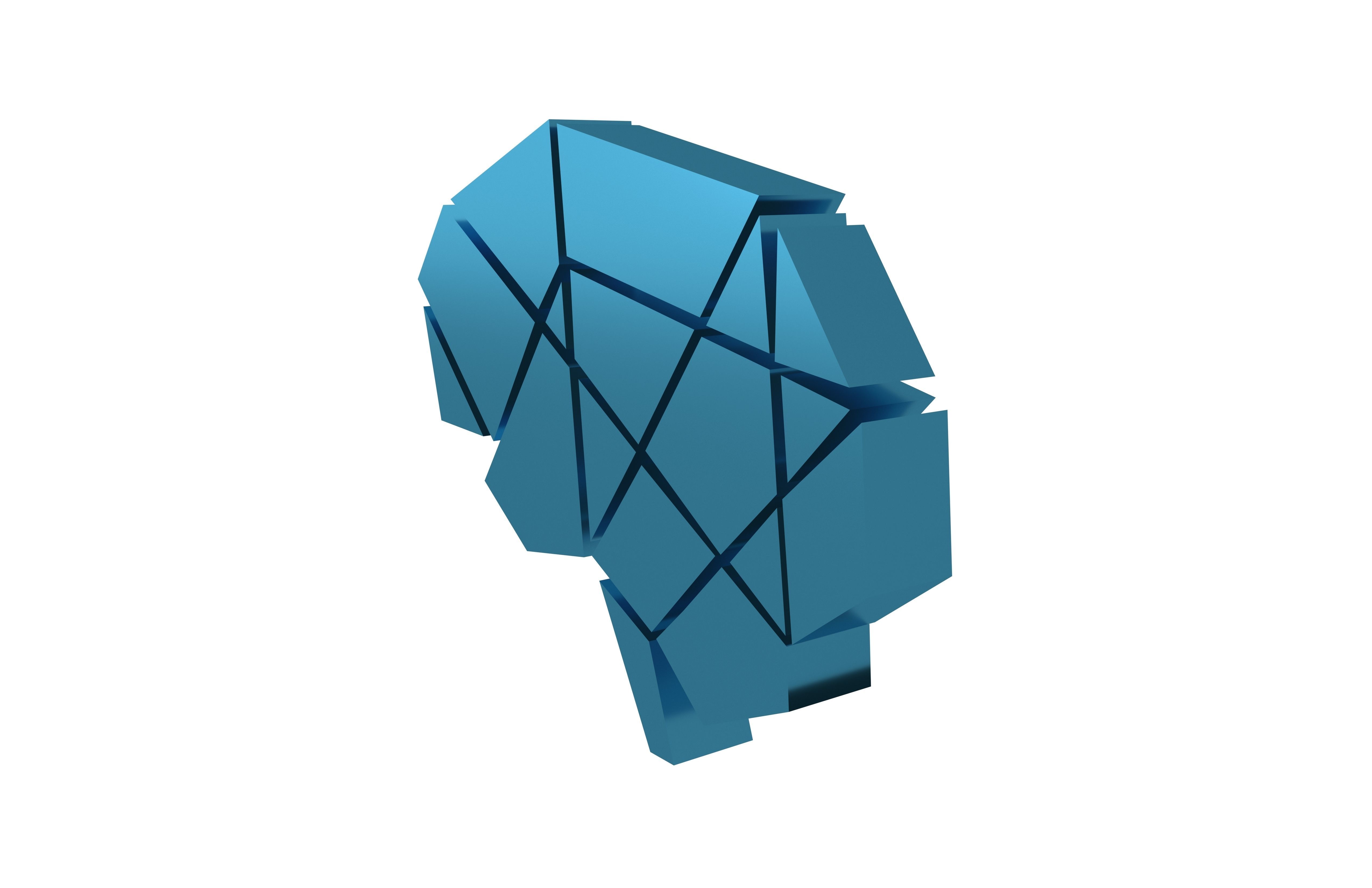 Brain Symbol v1 008 Low-poly 3D model_2