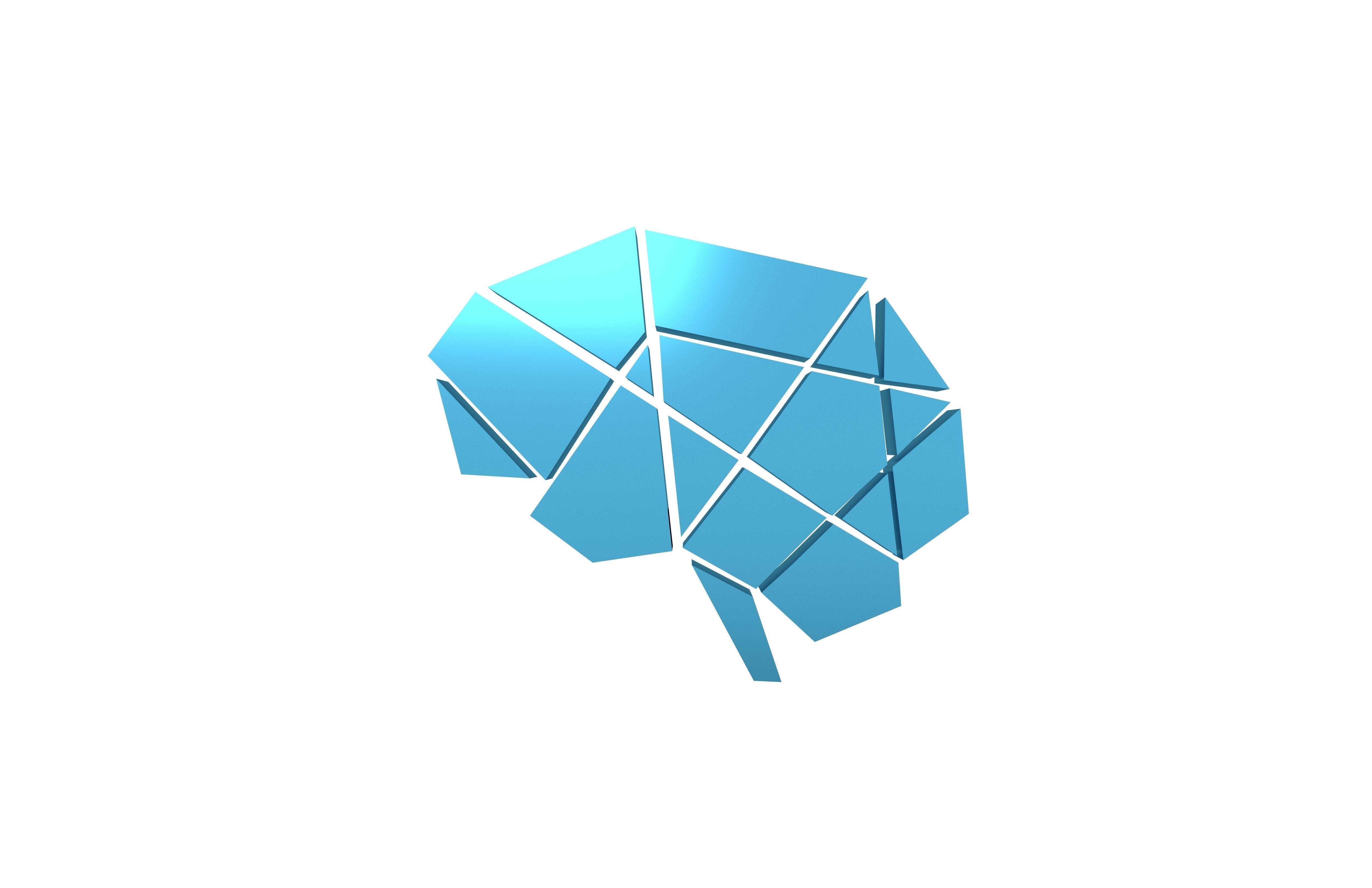 Brain Symbol v1 008 Low-poly 3D model_1
