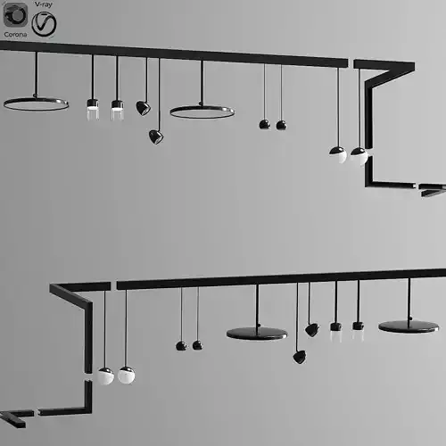 Ceiling Track Light Set 02
