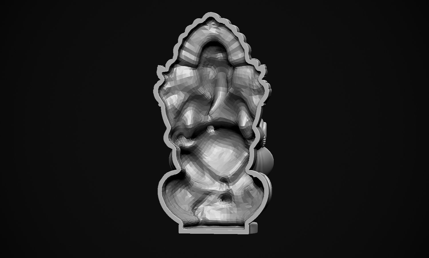 Ganesha ji with Mushak raj Scooped  3D print model_16