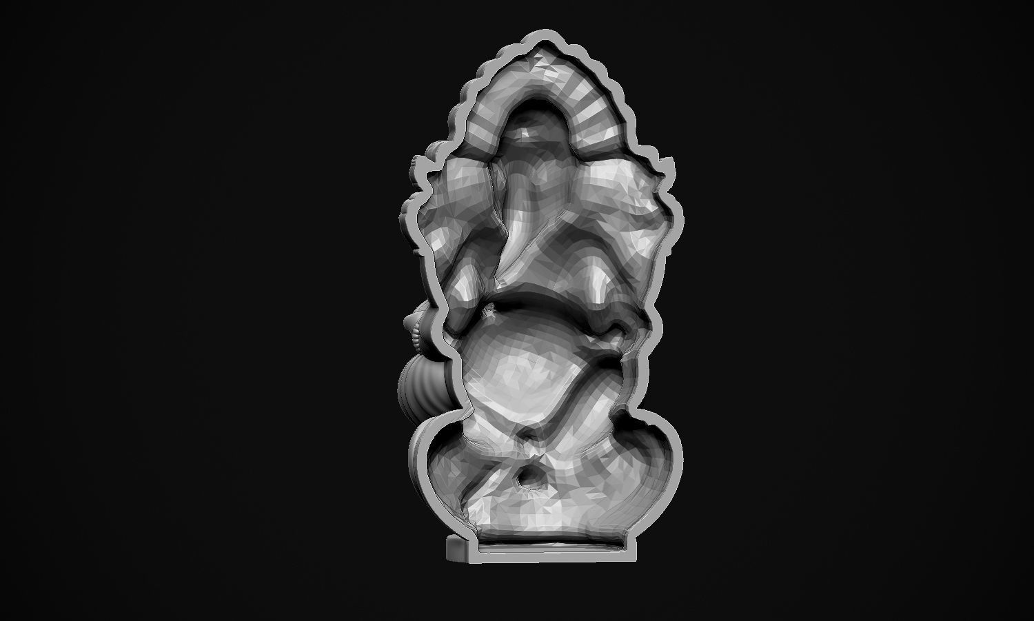 Ganesha ji with Mushak raj Scooped  3D print model_17