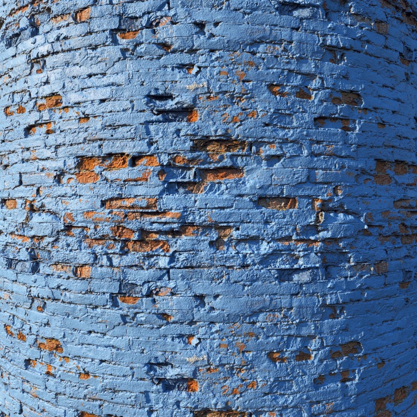 Old painted brick wall  02 Low-poly 3D model_12