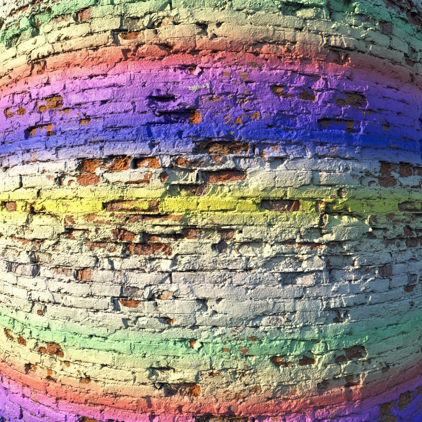 Old painted brick wall  02 Low-poly 3D model_14