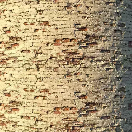 Old painted brick wall  02 Low-poly 3D model