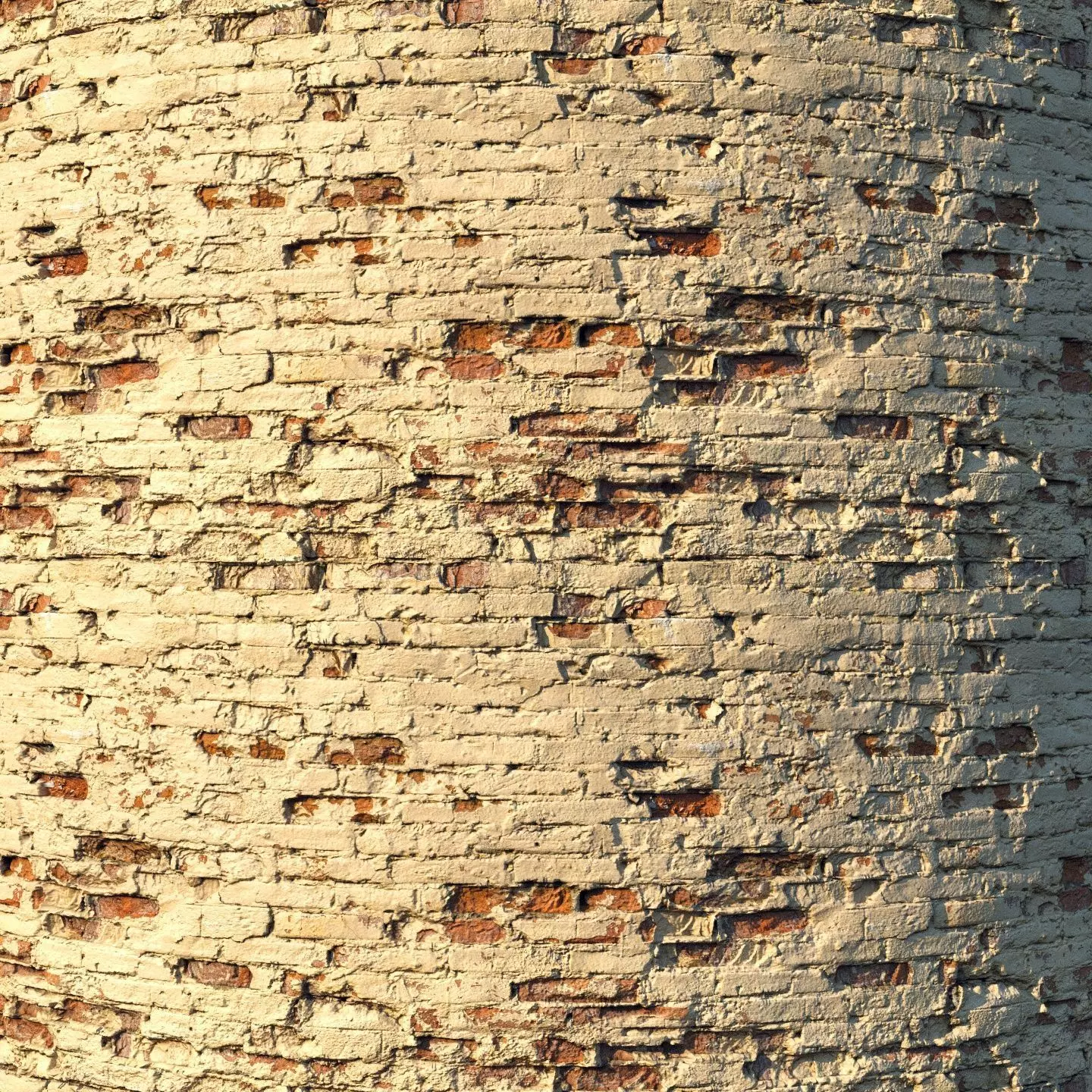 Old painted brick wall  02 Low-poly 3D model_0