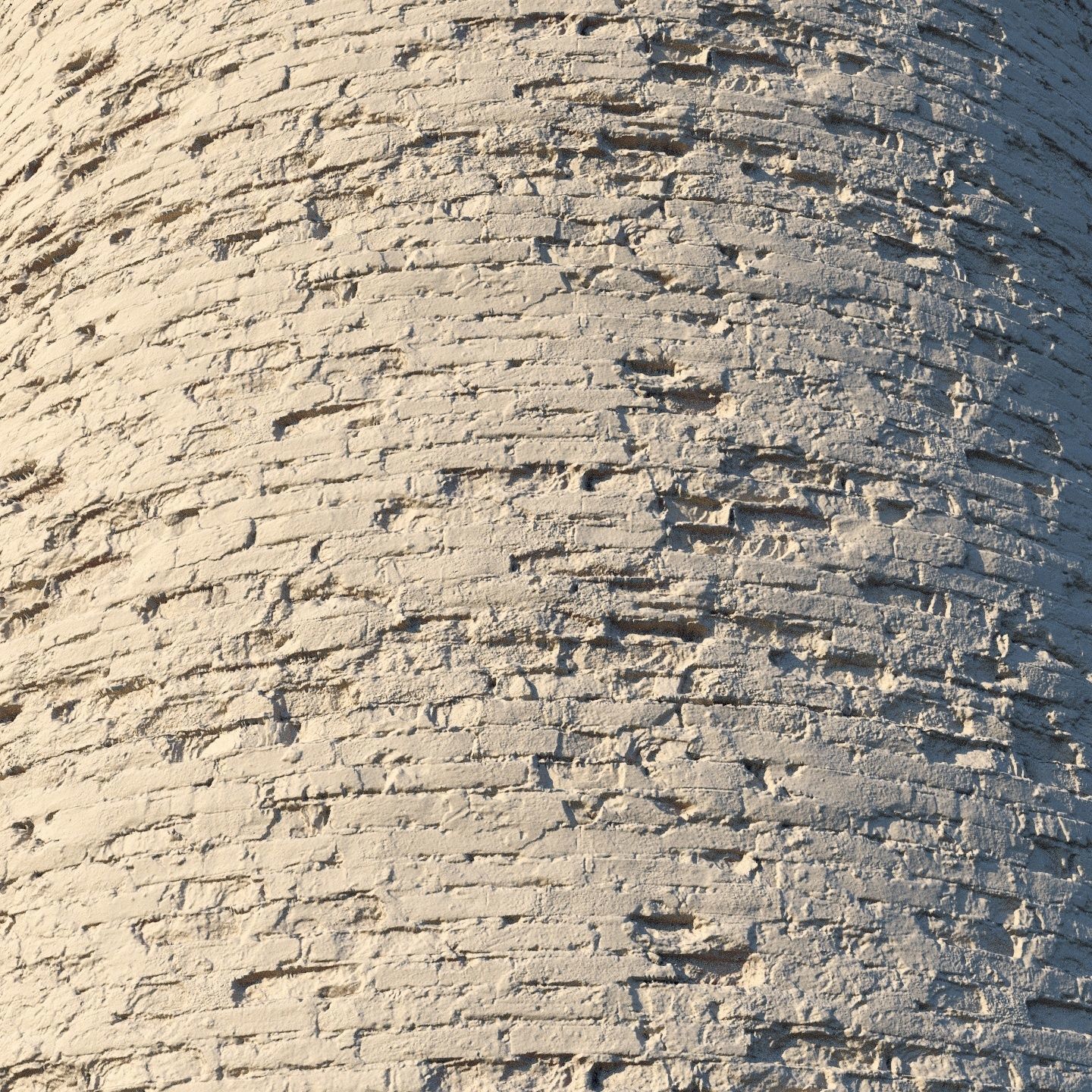 Old painted brick wall  02 Low-poly 3D model_11