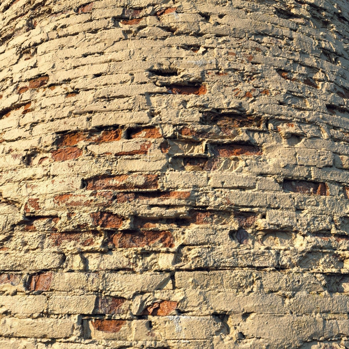 Old painted brick wall  02 Low-poly 3D model_8
