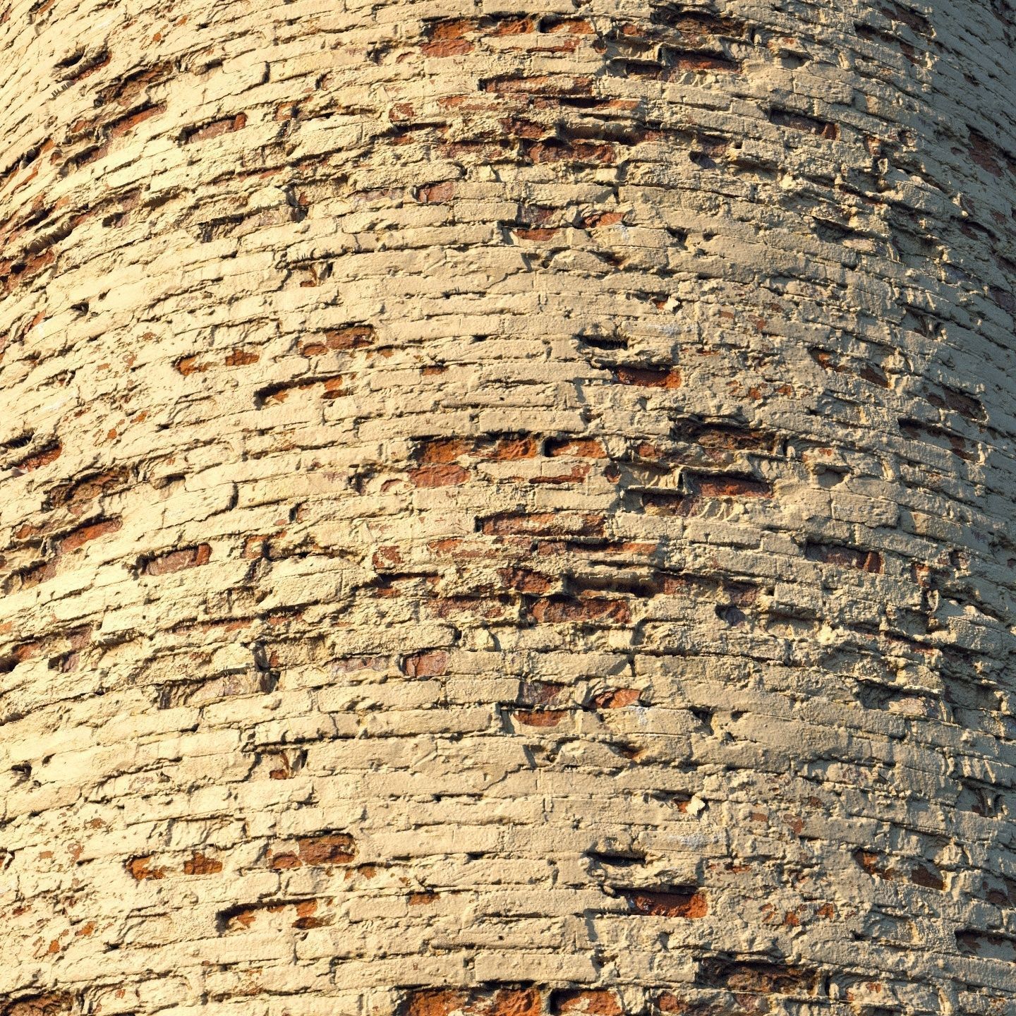 Old painted brick wall  02 Low-poly 3D model_10