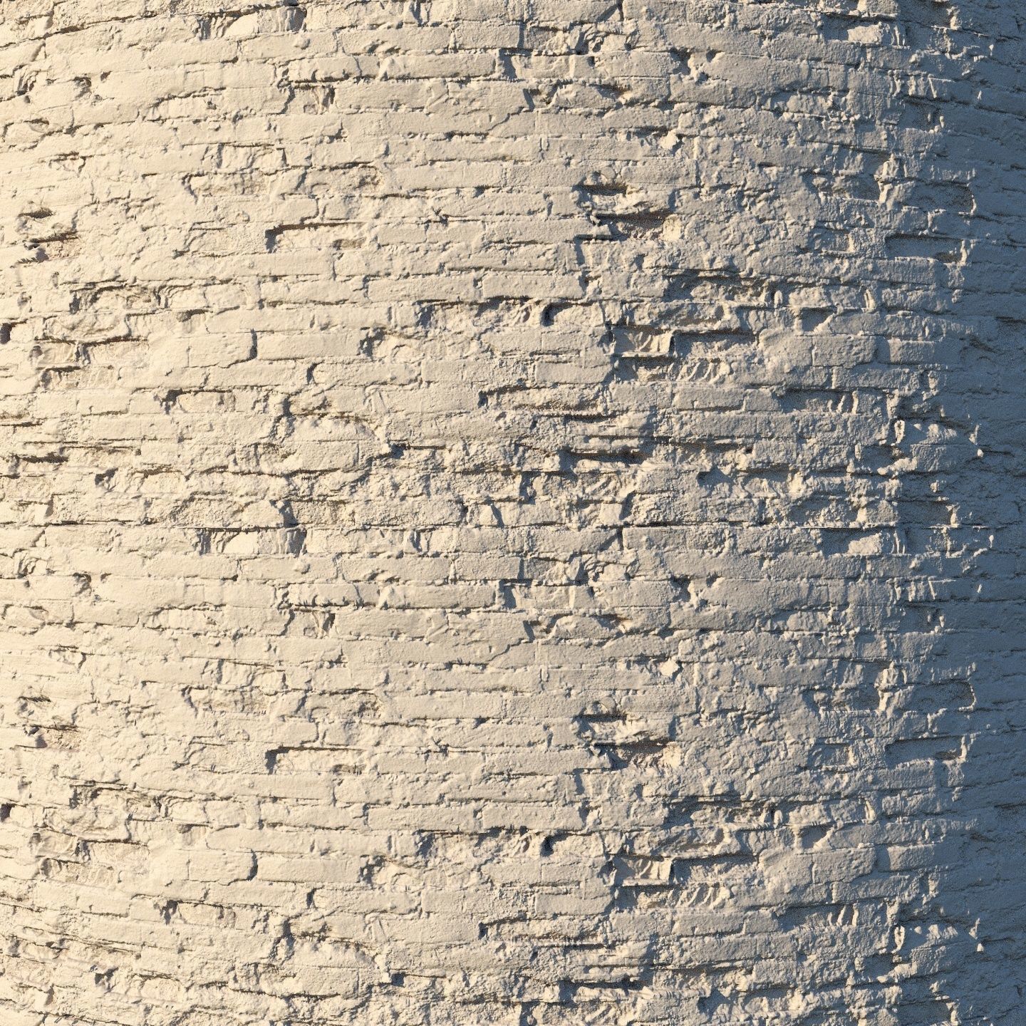 Old painted brick wall  02 Low-poly 3D model_4