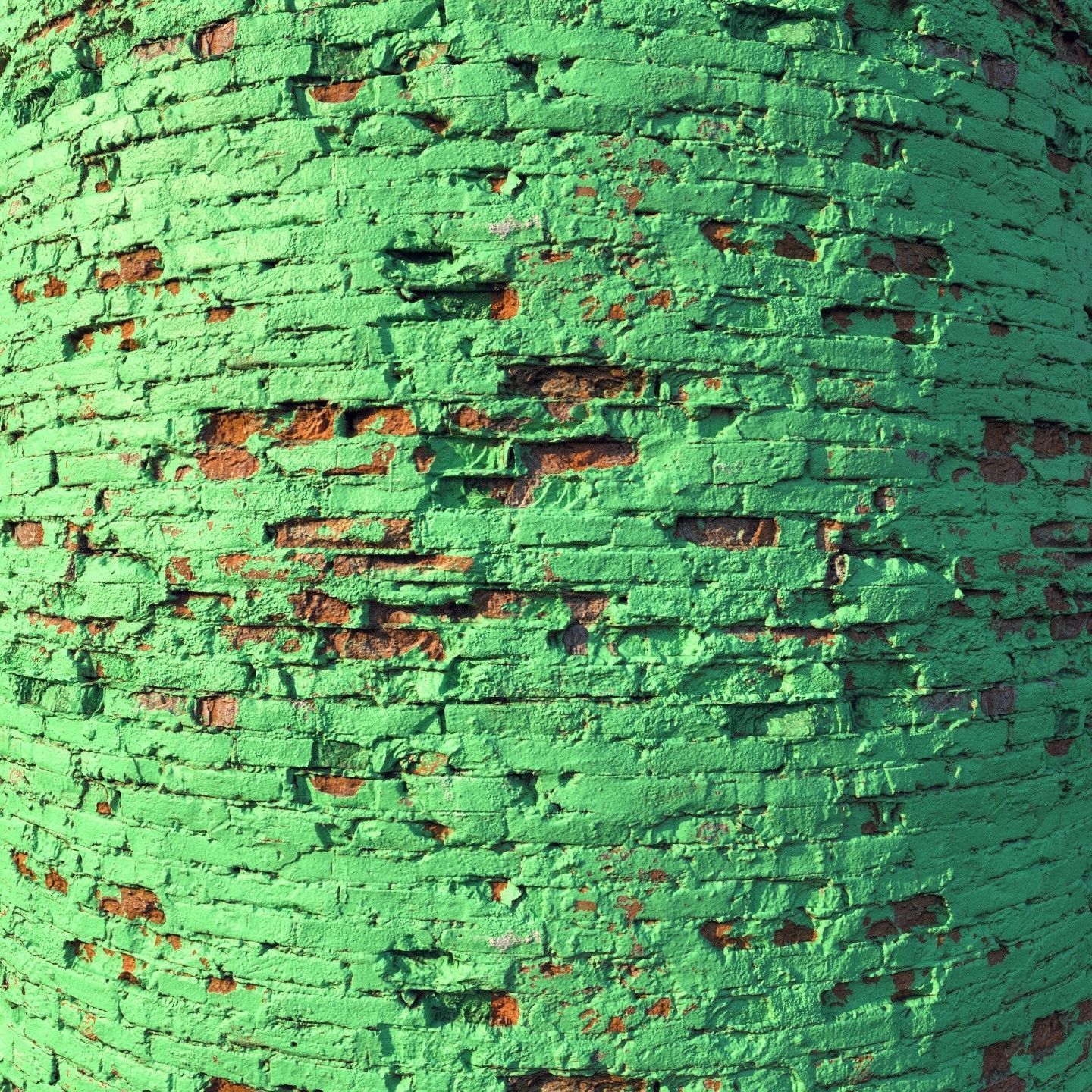 Old painted brick wall  02 Low-poly 3D model_13