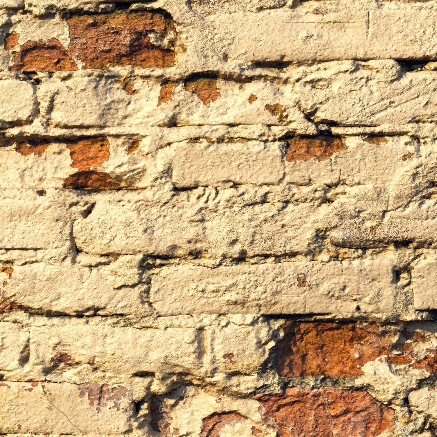Old painted brick wall  02 Low-poly 3D model_1