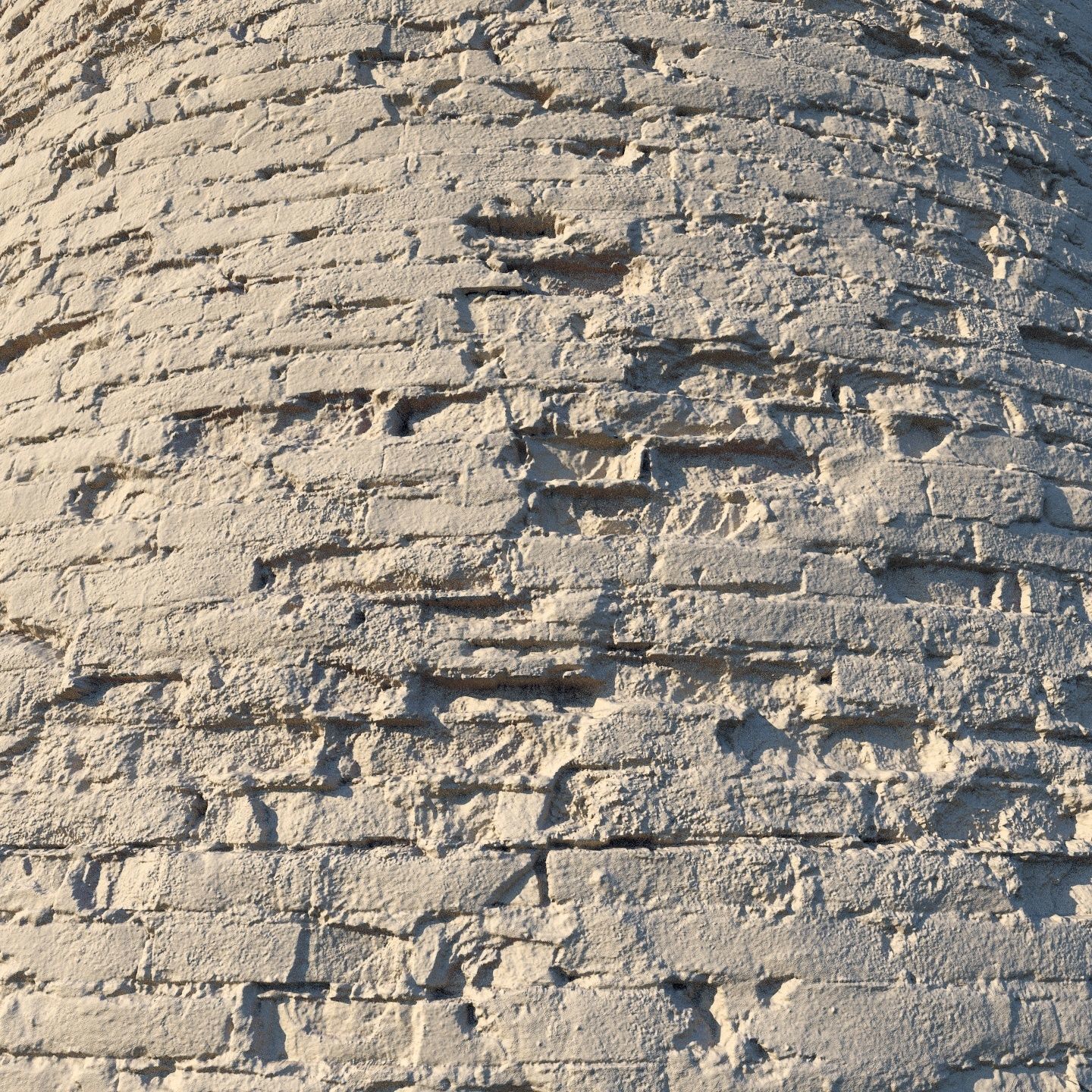 Old painted brick wall  02 Low-poly 3D model_9