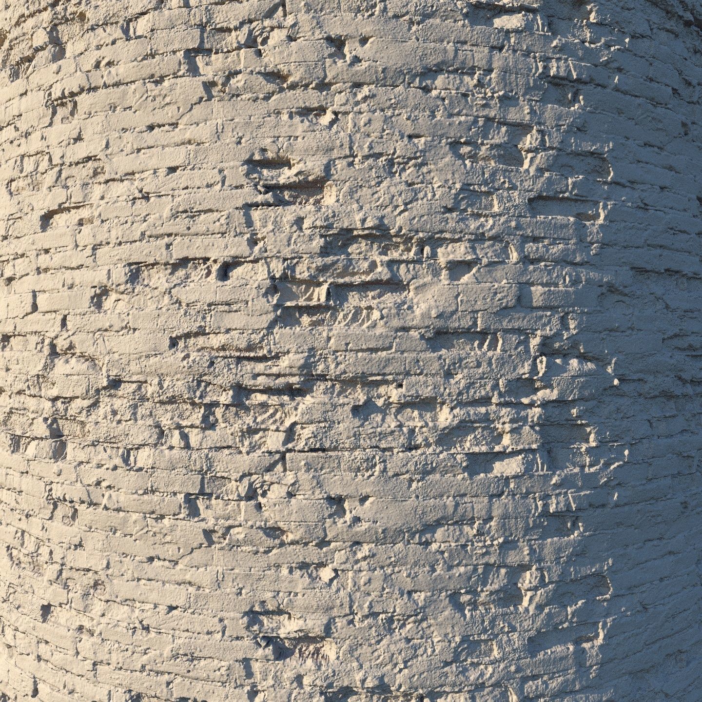 Old painted brick wall  02 Low-poly 3D model_7