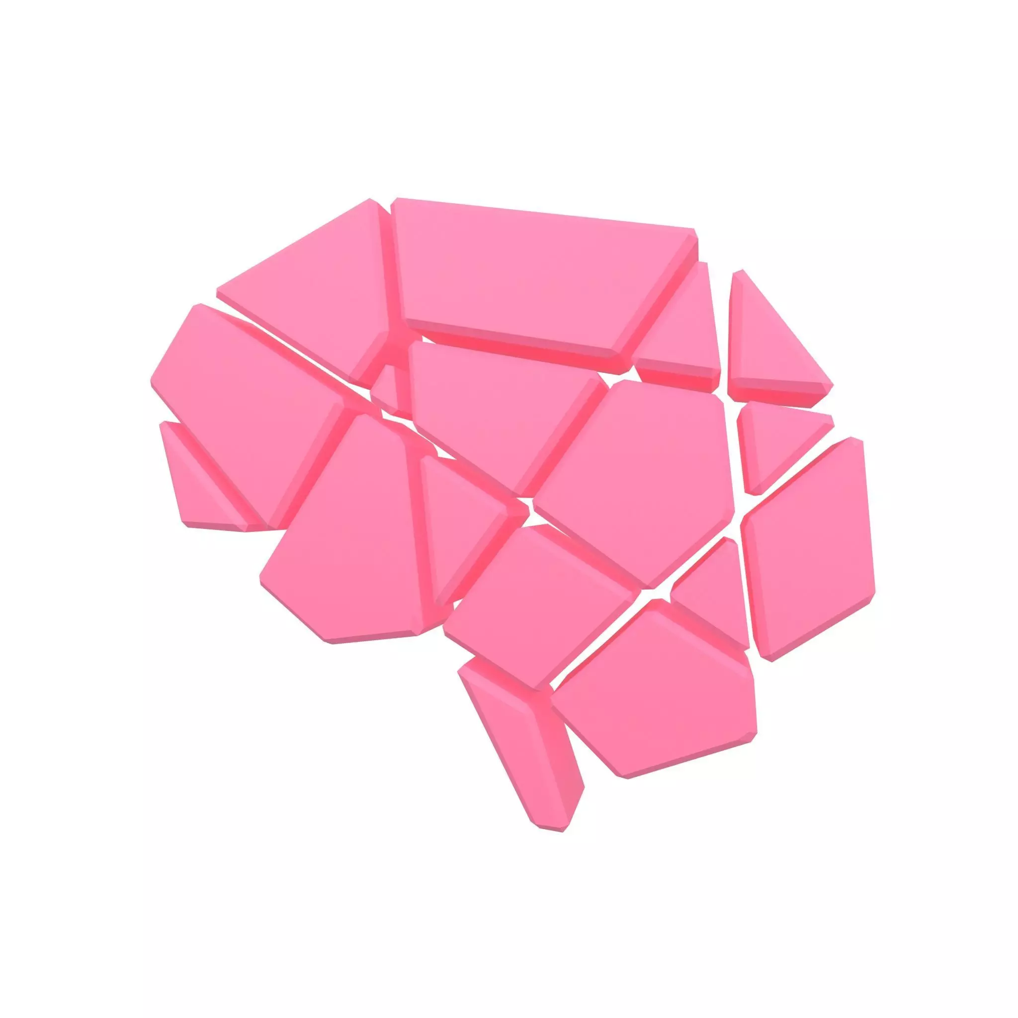Brain Symbol v2 001 Low-poly 3D model
