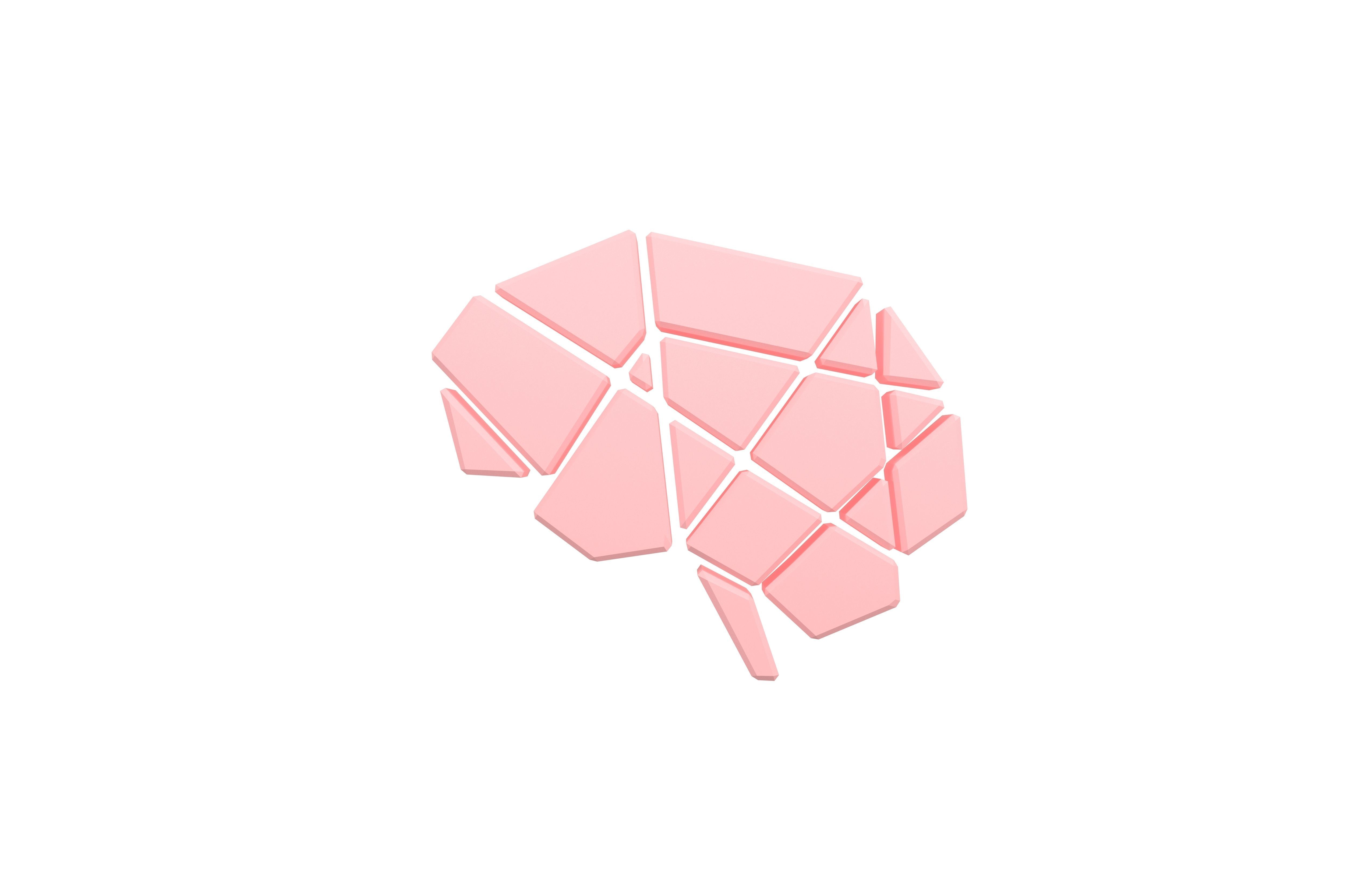 Brain Symbol v2 002 Low-poly 3D model_1