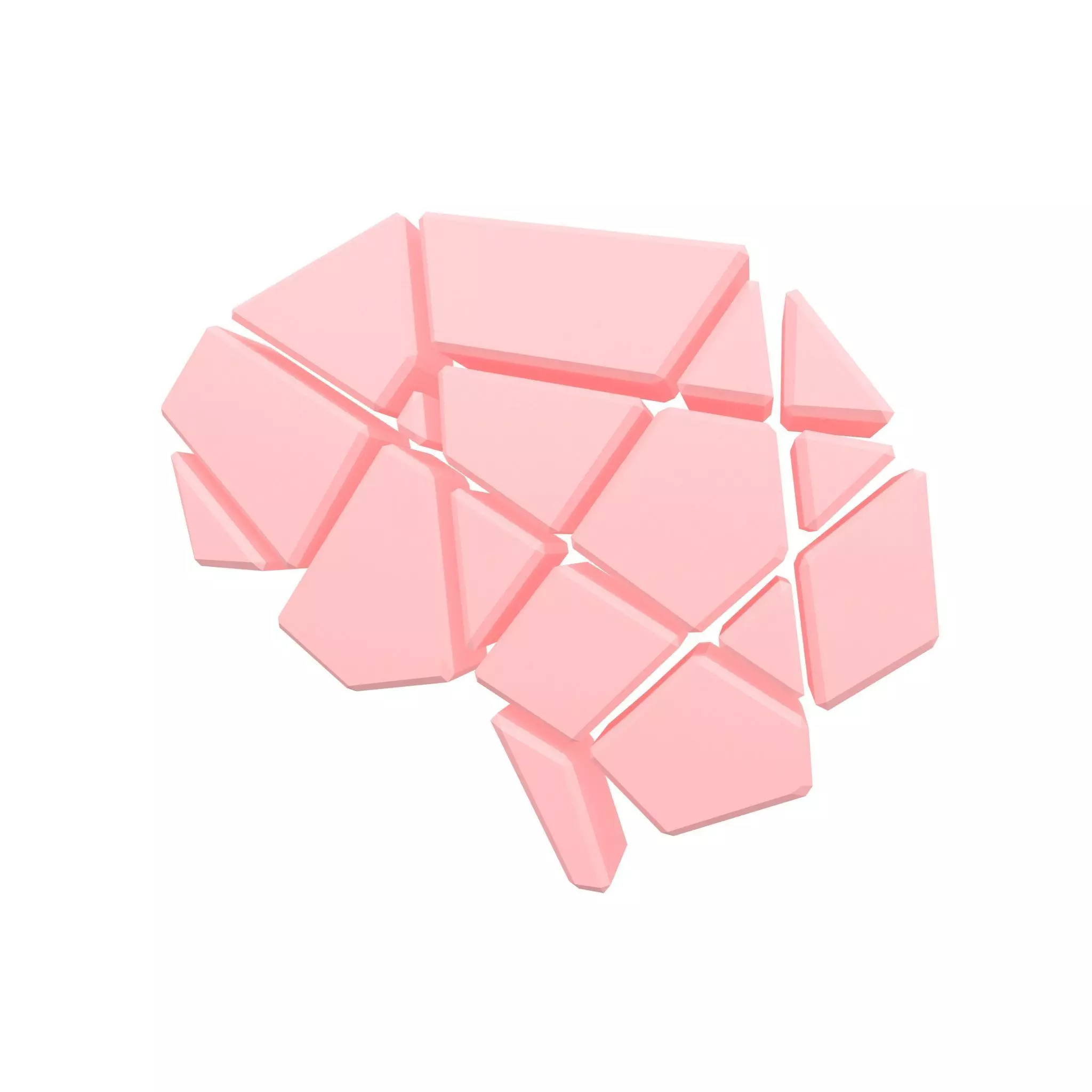 Brain Symbol v2 002 Low-poly 3D model_0