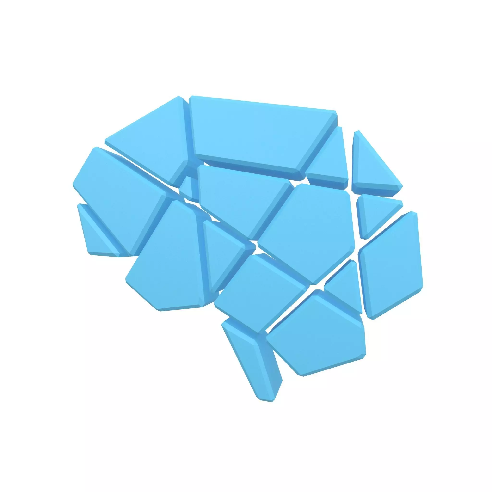Brain Symbol v2 003 Low-poly 3D model_0