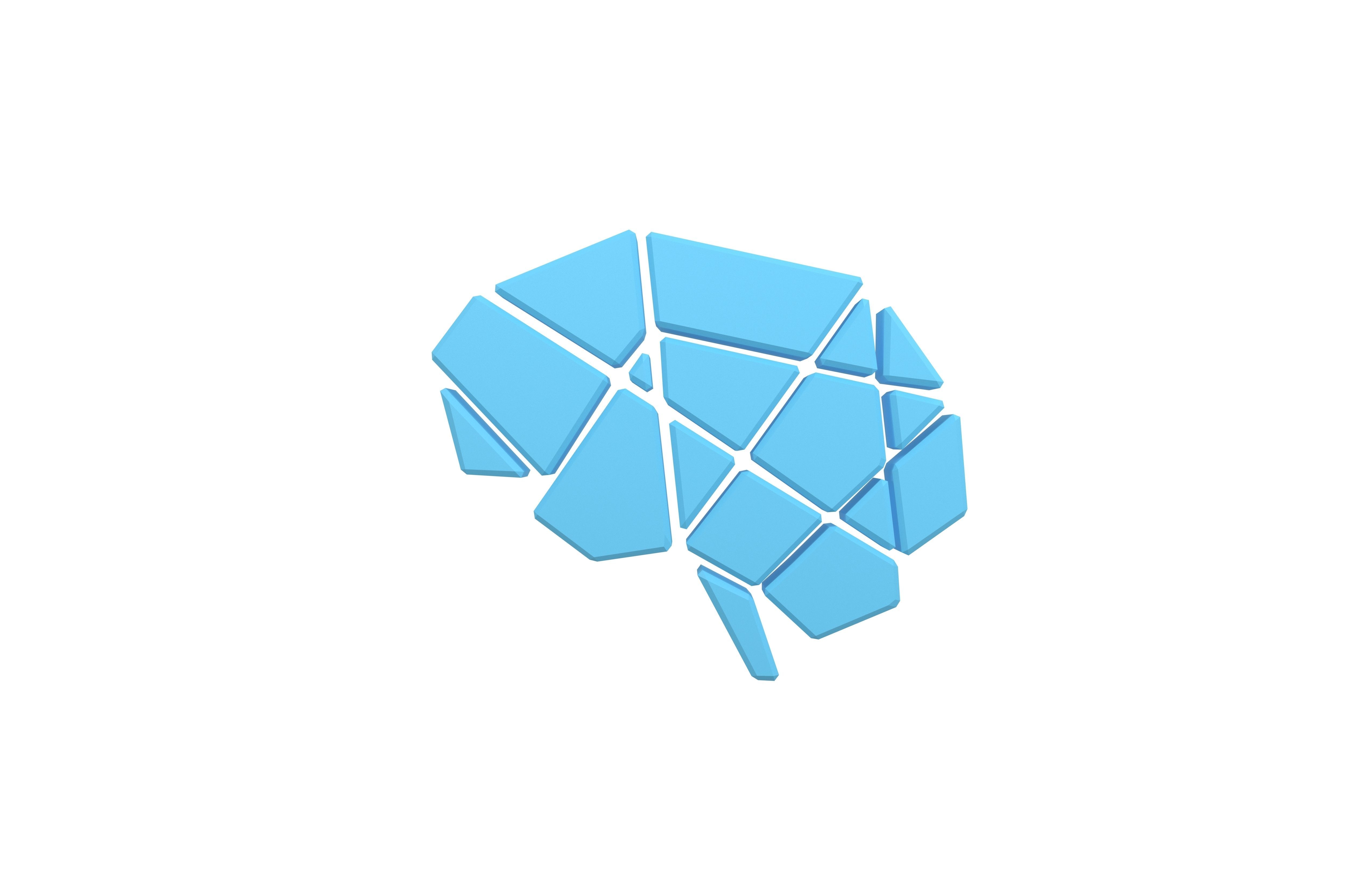 Brain Symbol v2 003 Low-poly 3D model_1