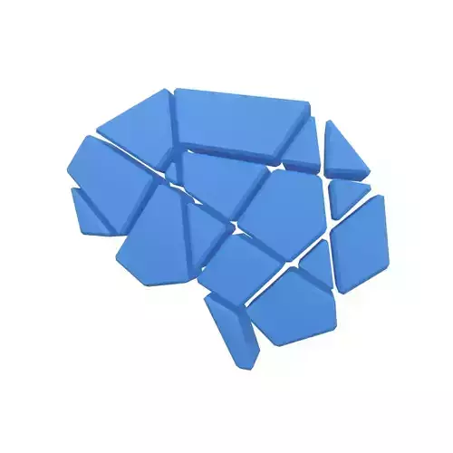 Brain Symbol v2 004 Low-poly 3D model