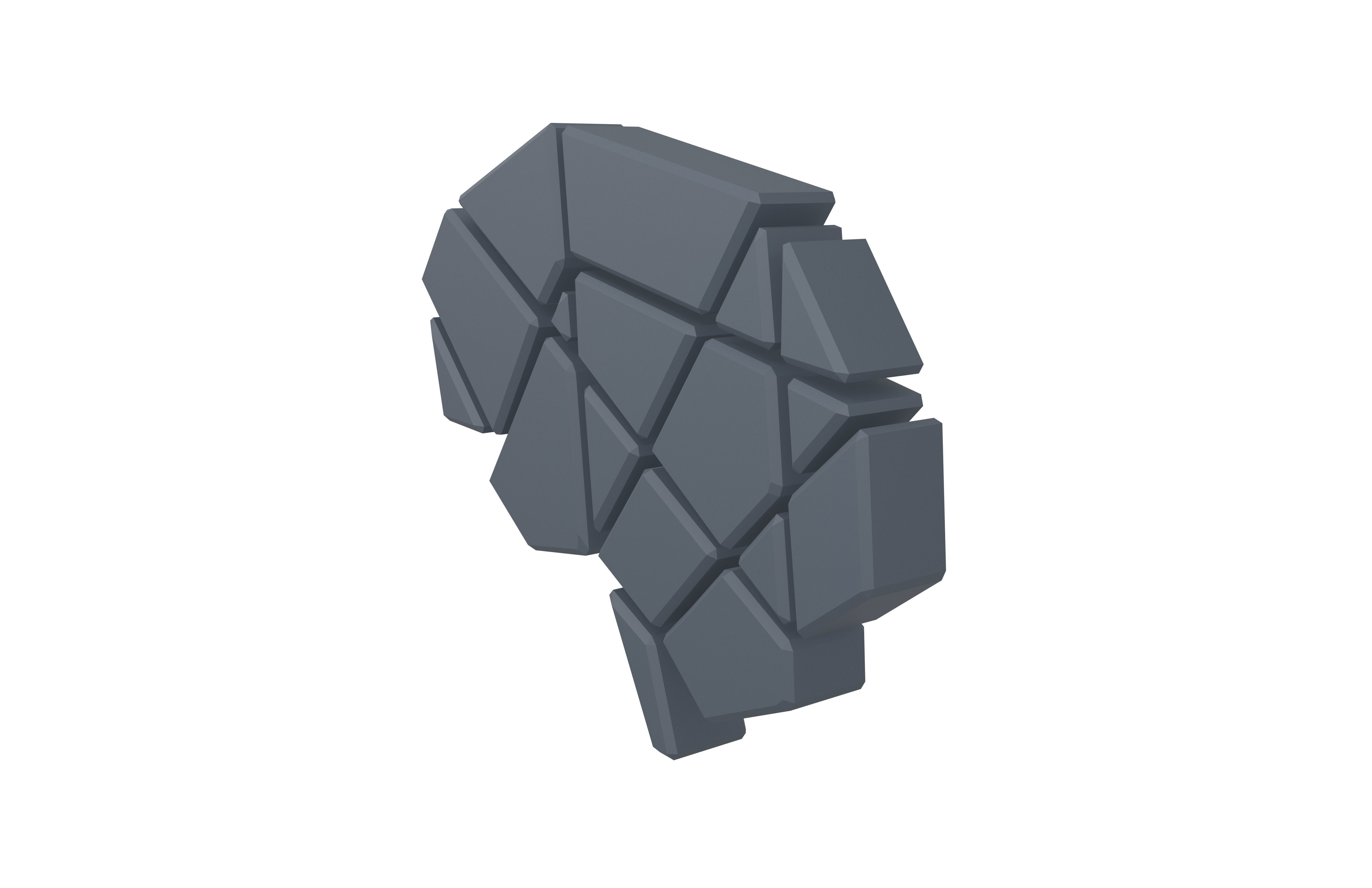 Brain Symbol v2 005 Low-poly 3D model_2