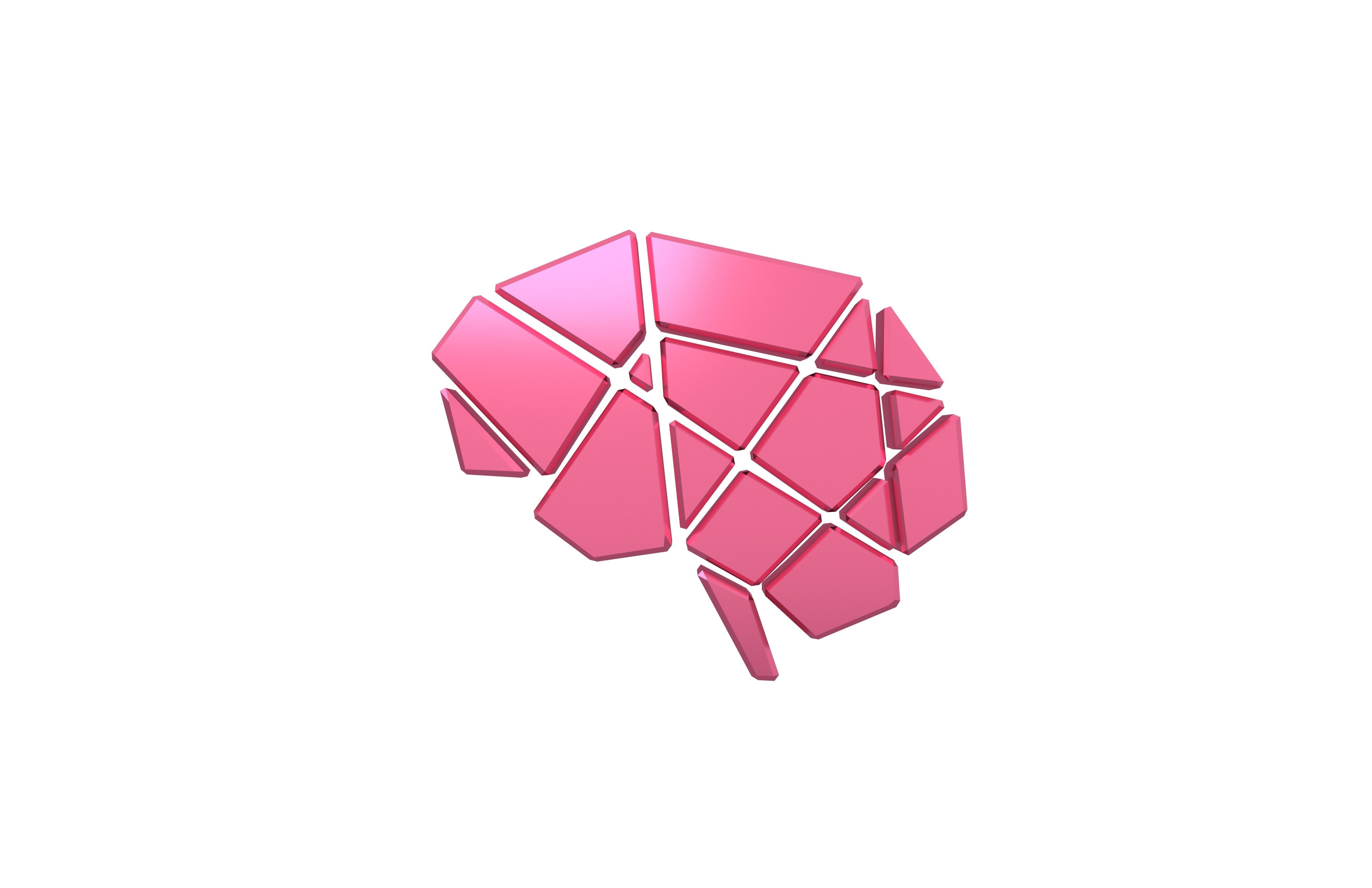 Brain Symbol v2 006 Low-poly 3D model_1
