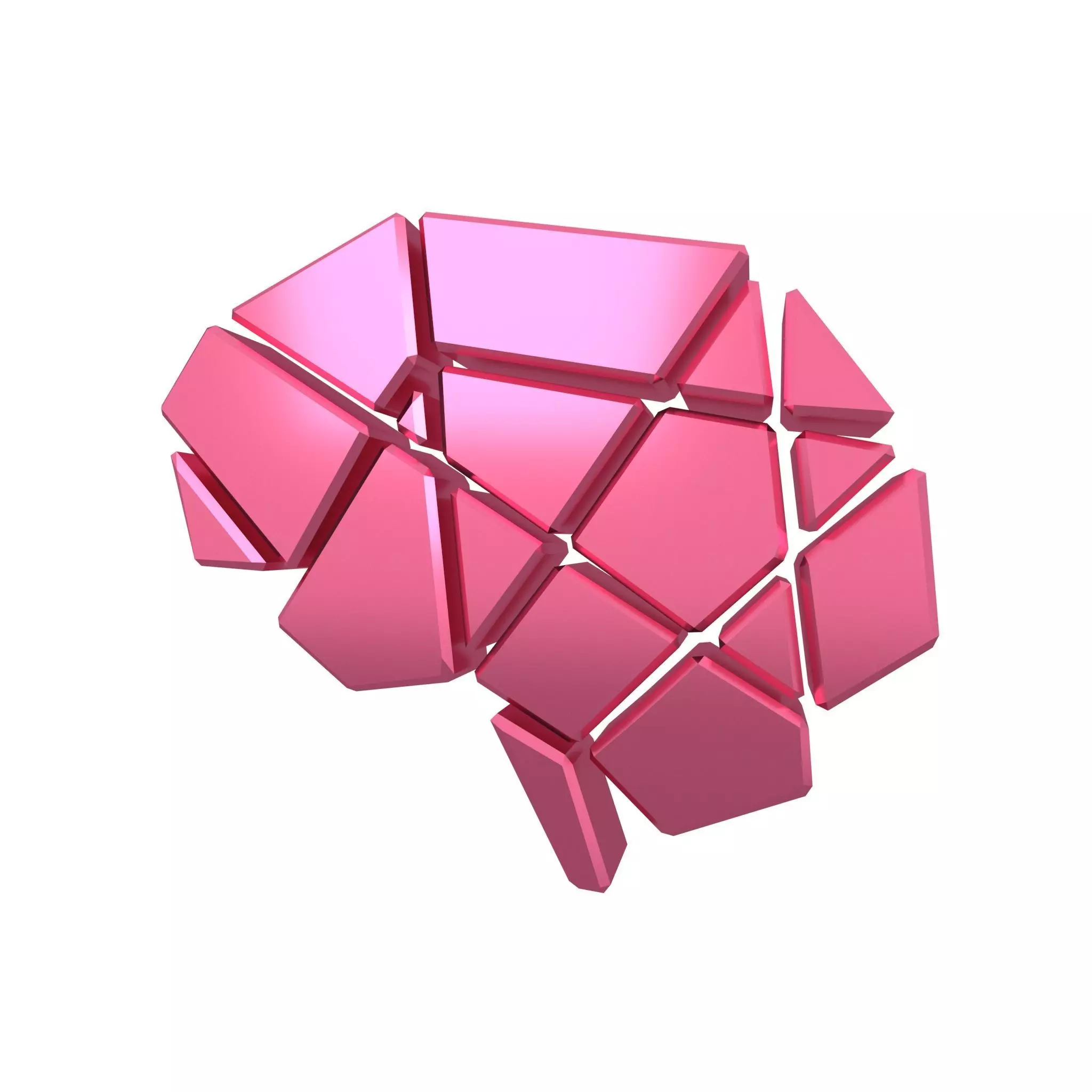 Brain Symbol v2 006 Low-poly 3D model_0
