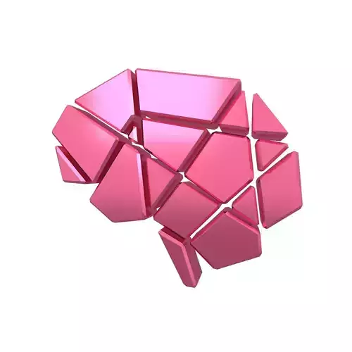 Brain Symbol v2 006 Low-poly 3D model