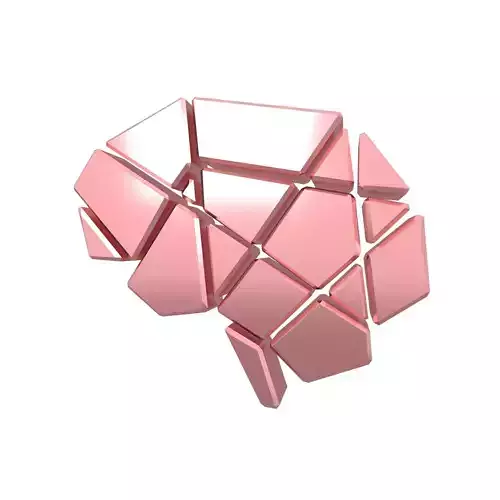 Brain Symbol v2 007 Low-poly 3D model