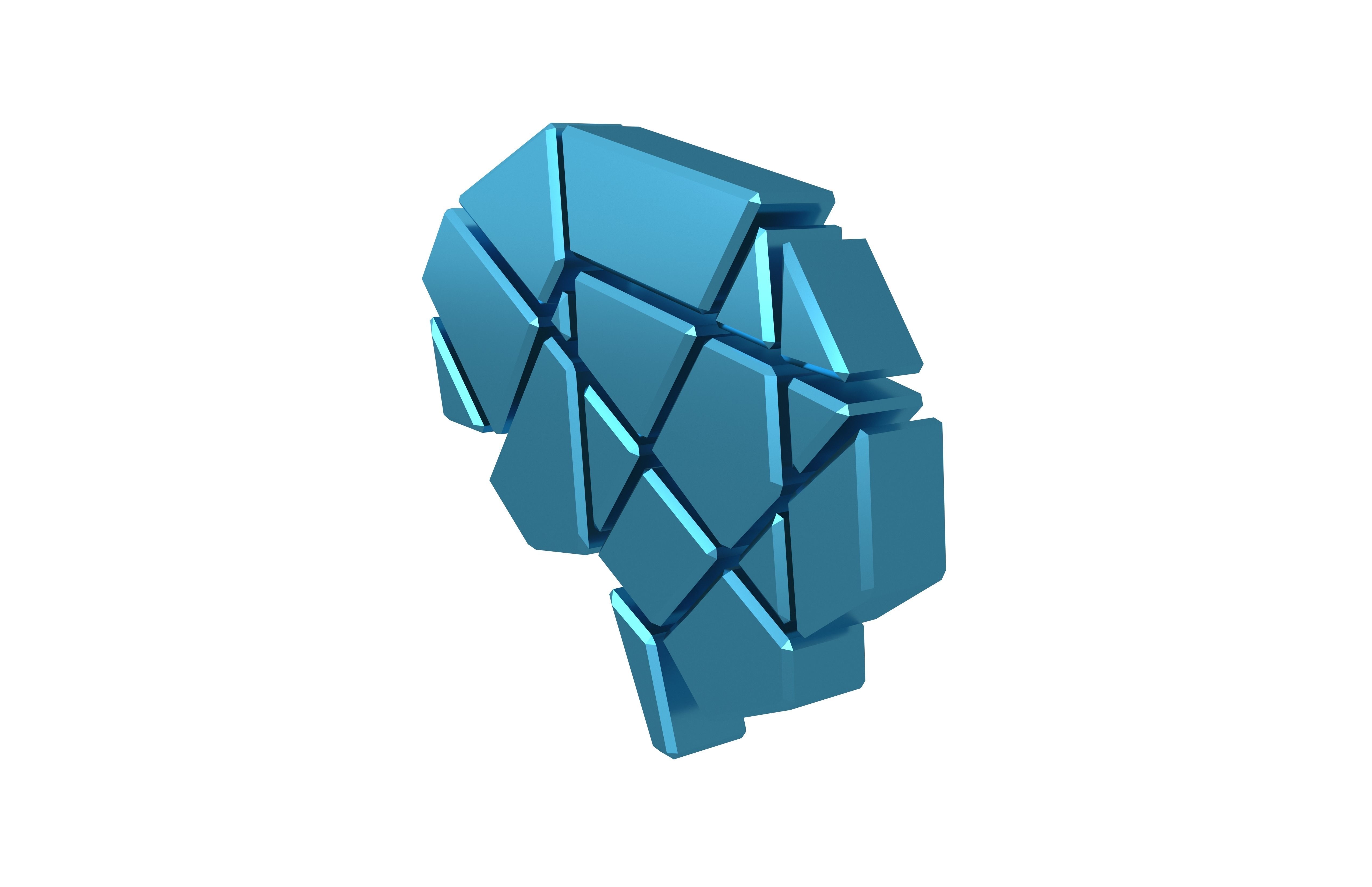 Brain Symbol v2 008 Low-poly 3D model_1