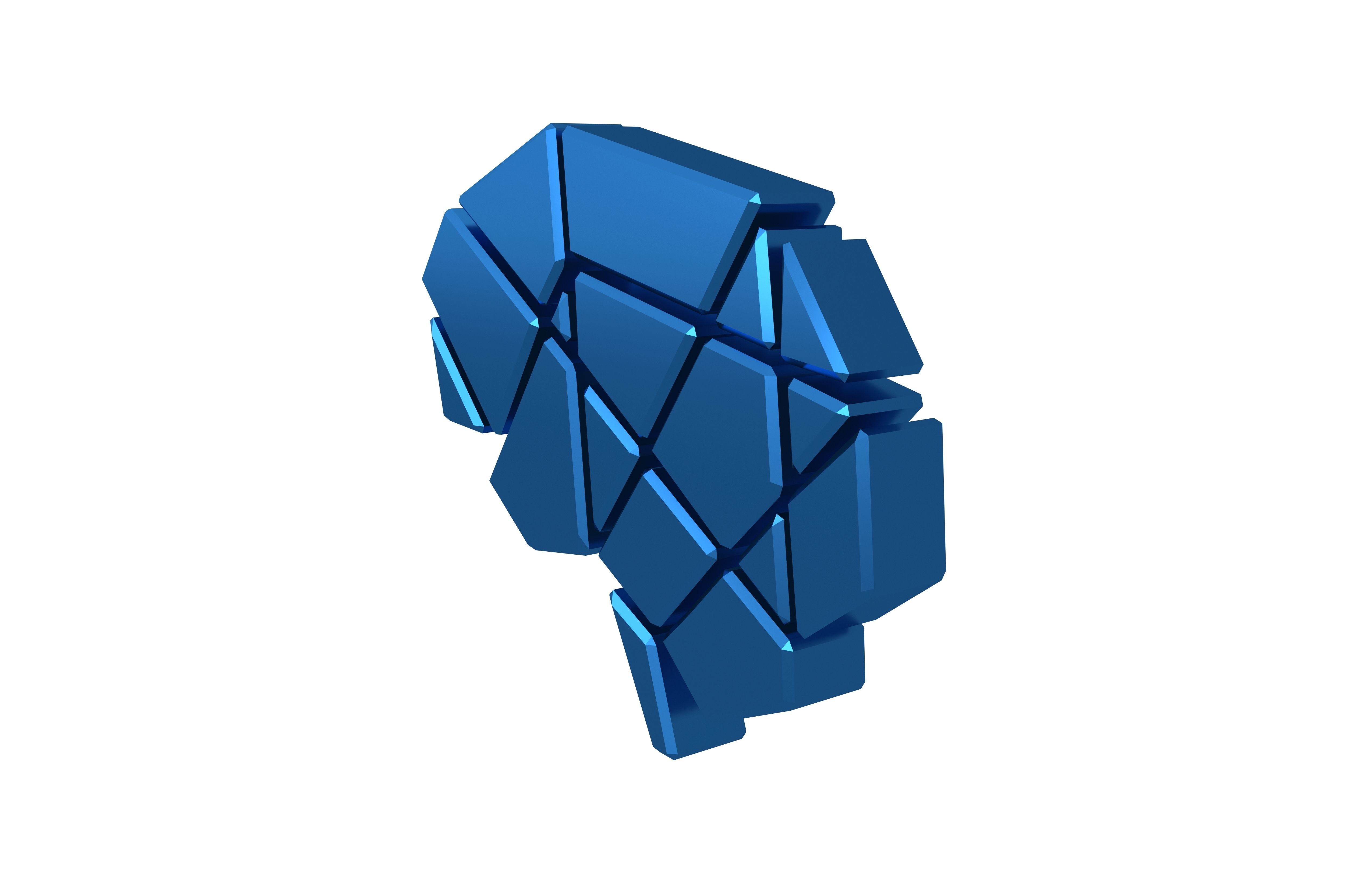 Brain Symbol v2 009 Low-poly 3D model_3