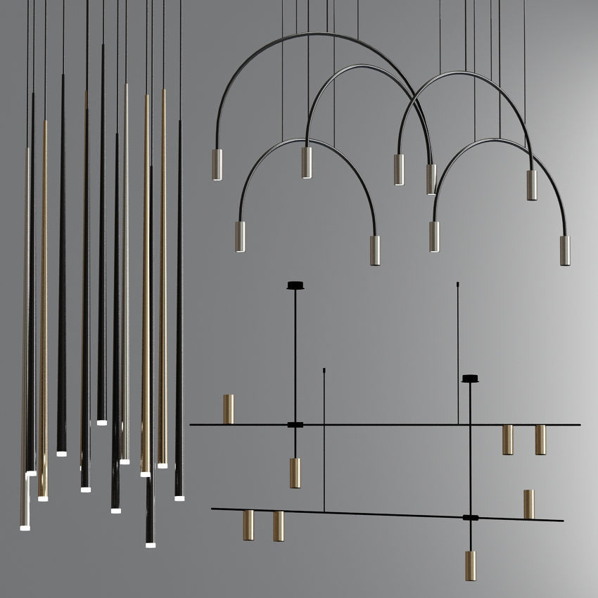 Modern Pendant Light Collection 3D model_1