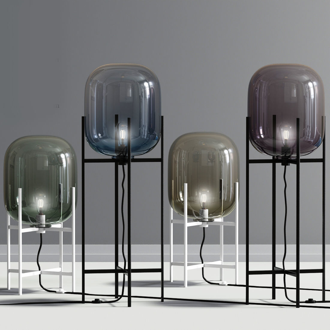 Modern Oda Floor Lamp 3D model_1