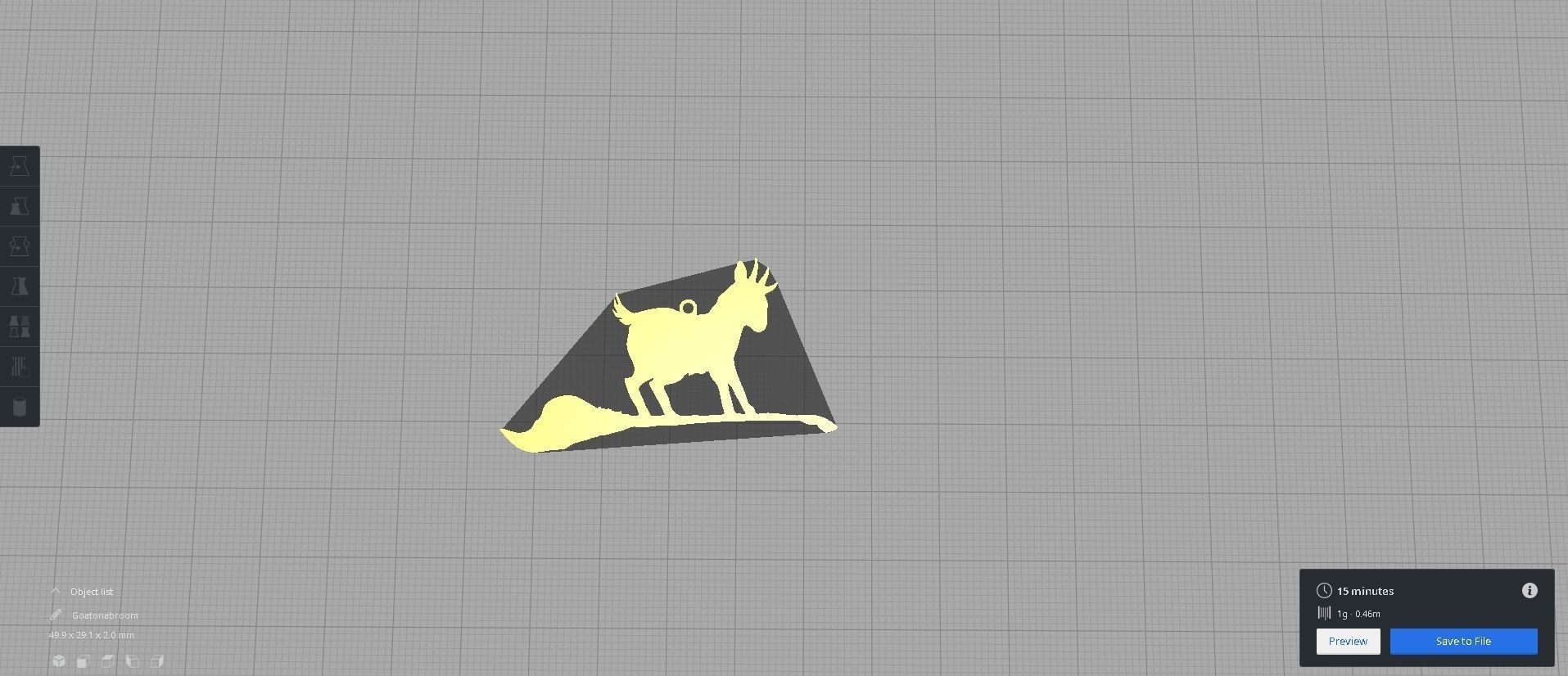 Goat On A Broom  3D print model_1