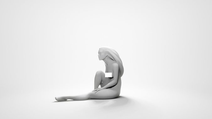 Woman sitting 6 3D print model